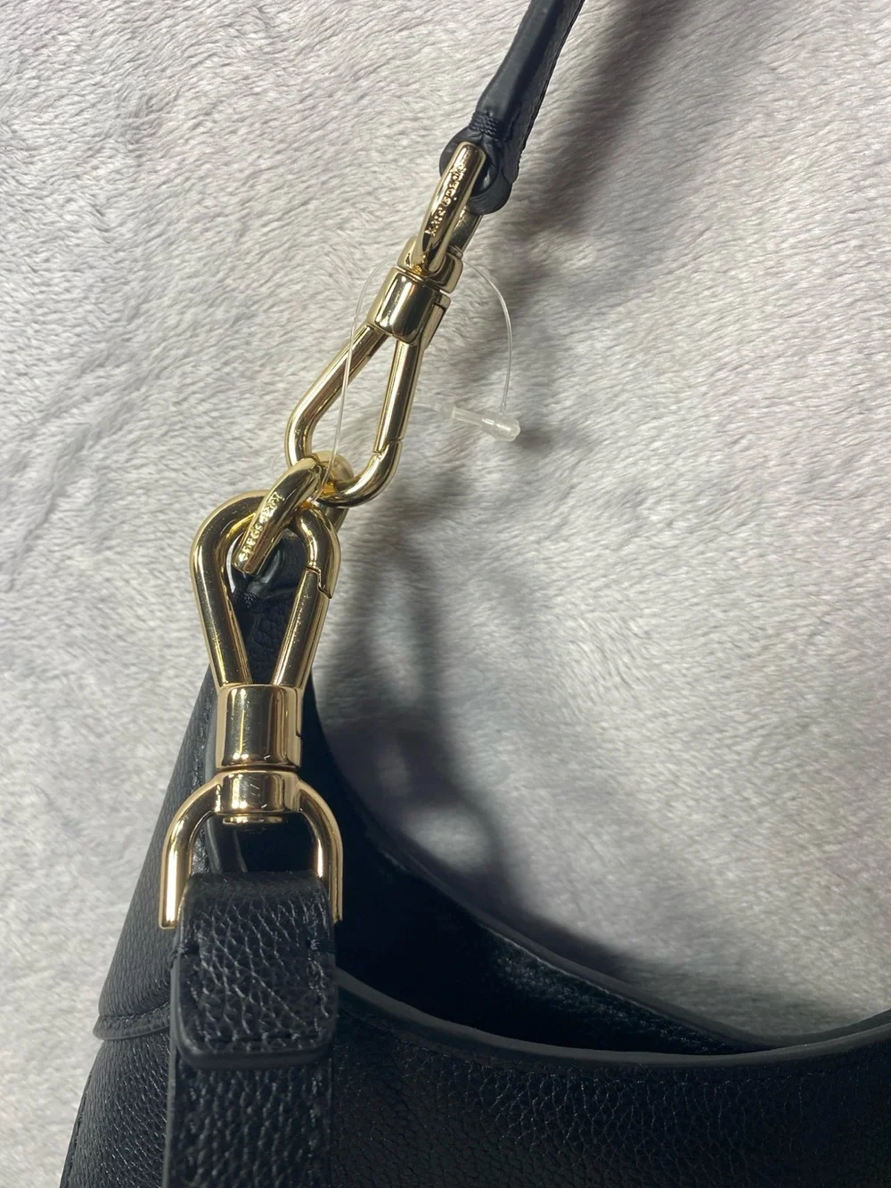 Kate Spade New York Deco Pebbled Leather Crossbody Small Tote Bag Black NWOT